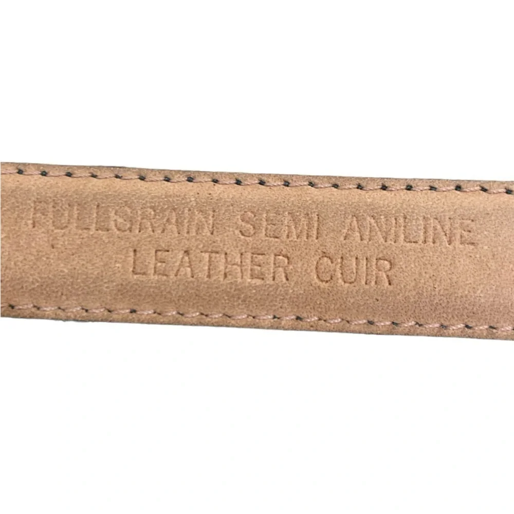 Vintage 1990’s Liz Claiborne dark green leather skinny belt 3/4 inch width large